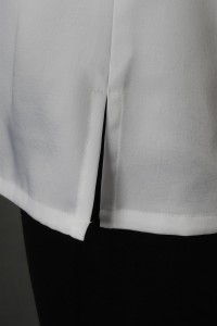 HL025 訂購白色酒店大堂制服 設計短袖員工制服 接待員制服 色丁布 酒店制服製造商 細節-5